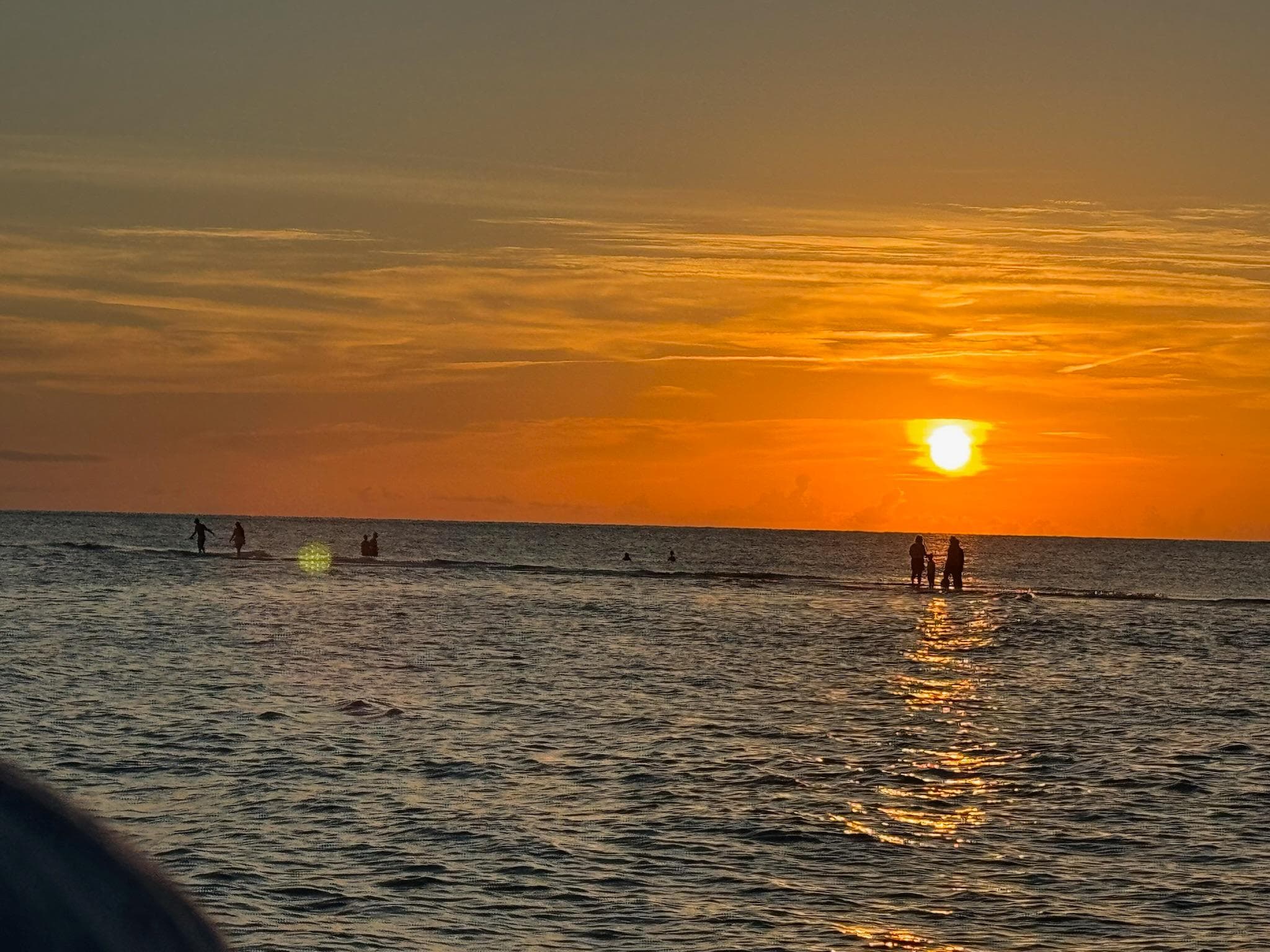 Beautiful sunset beyond the sandbar