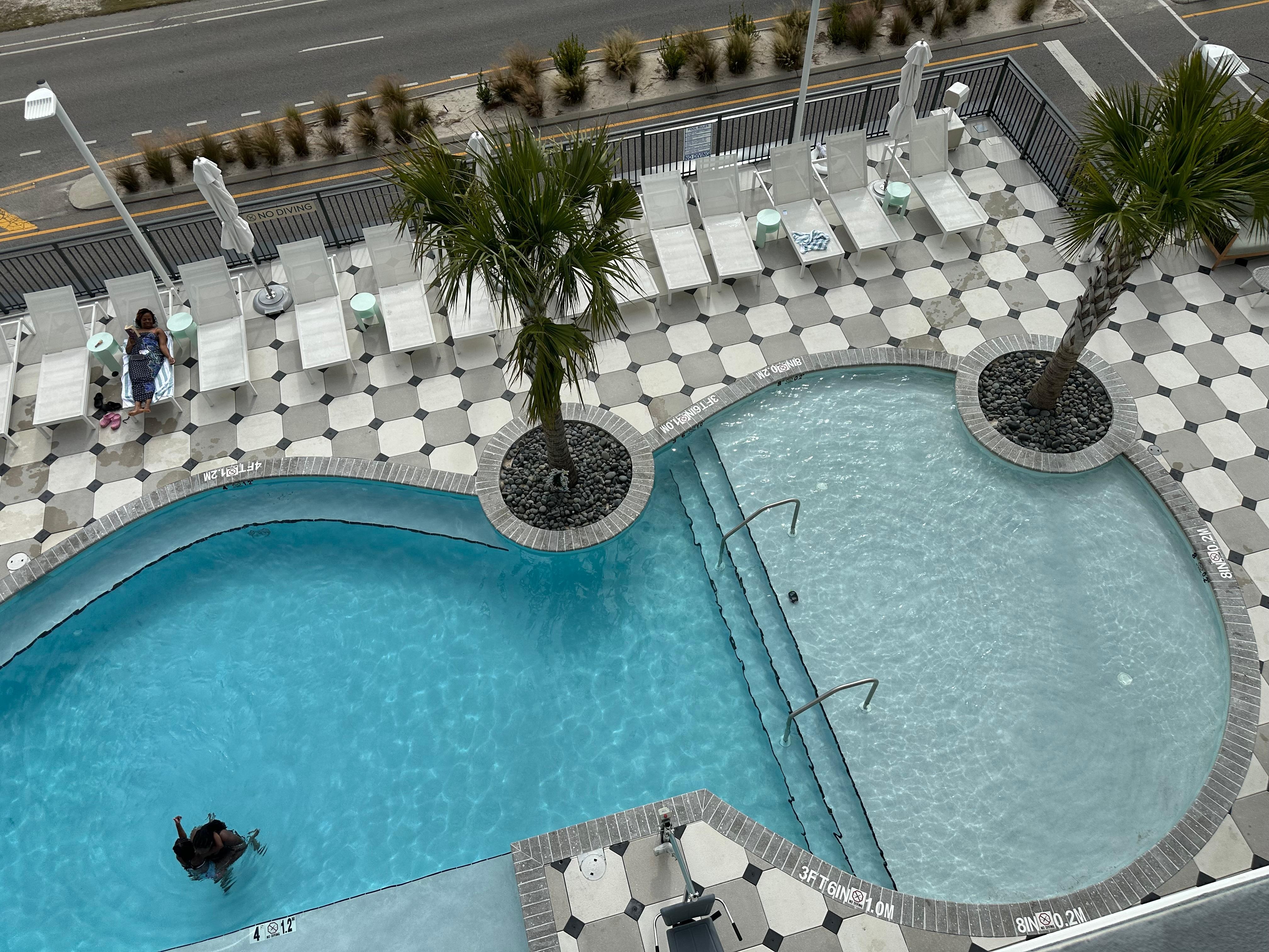 The heated outside pool