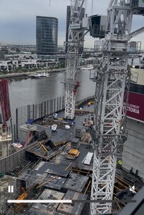 Noisy construction outside of balcony.