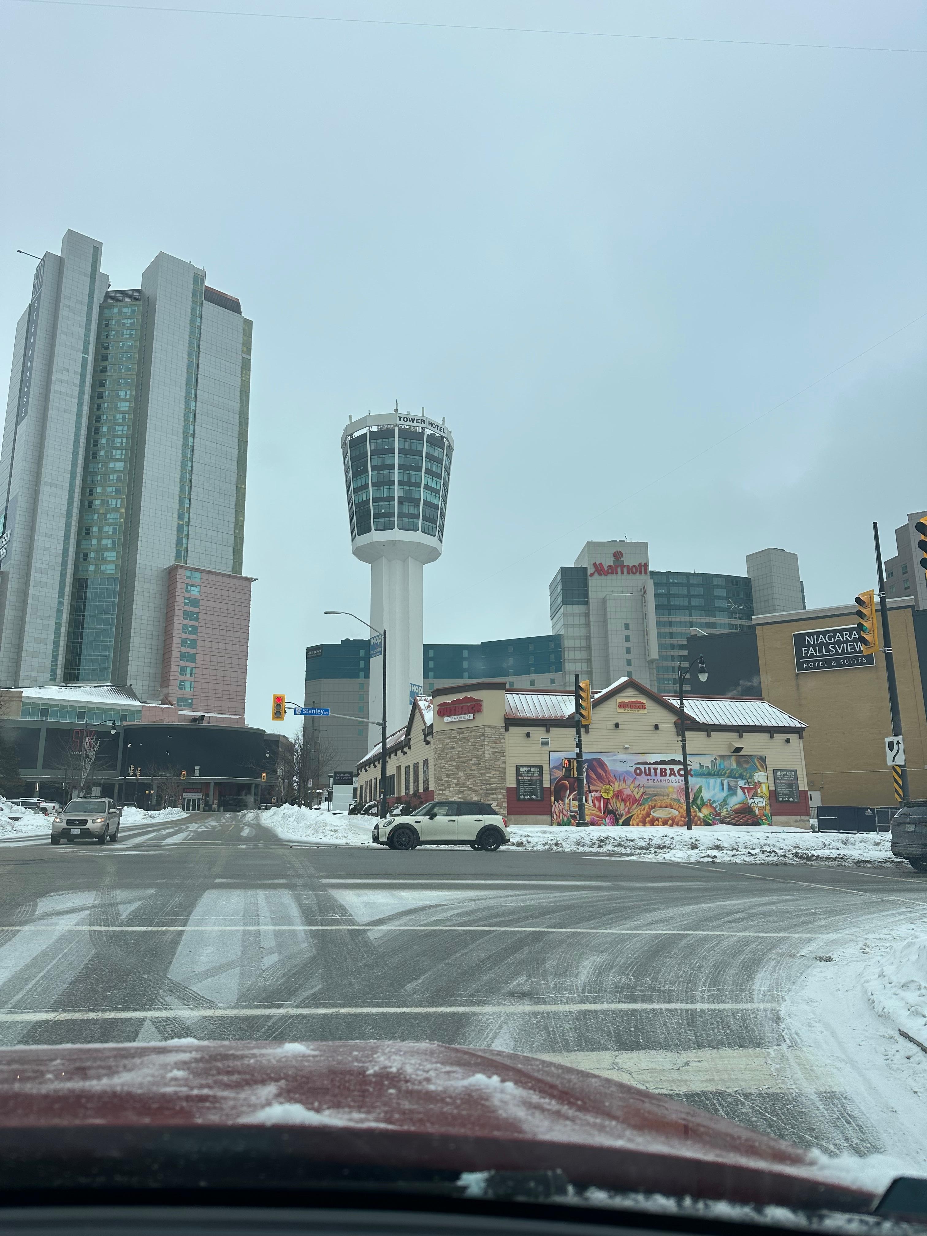The tower is wild looking from the street. 