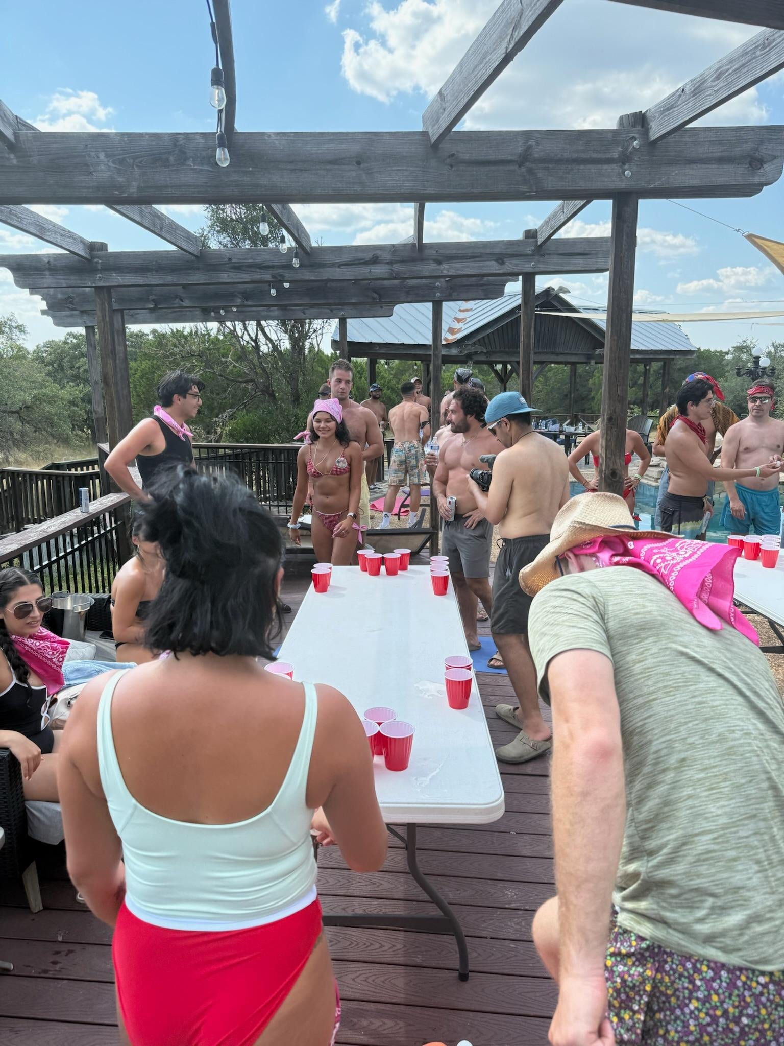 Lots of room to play games around the pool 