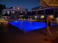 Condo pool at night. Beautiful. Very quiet.