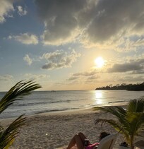 View from the ocean in front of the building I was in.