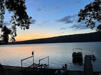 Sunrise over bluff point from the deck