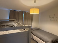 Rear bedrooms musty and extremely hot.