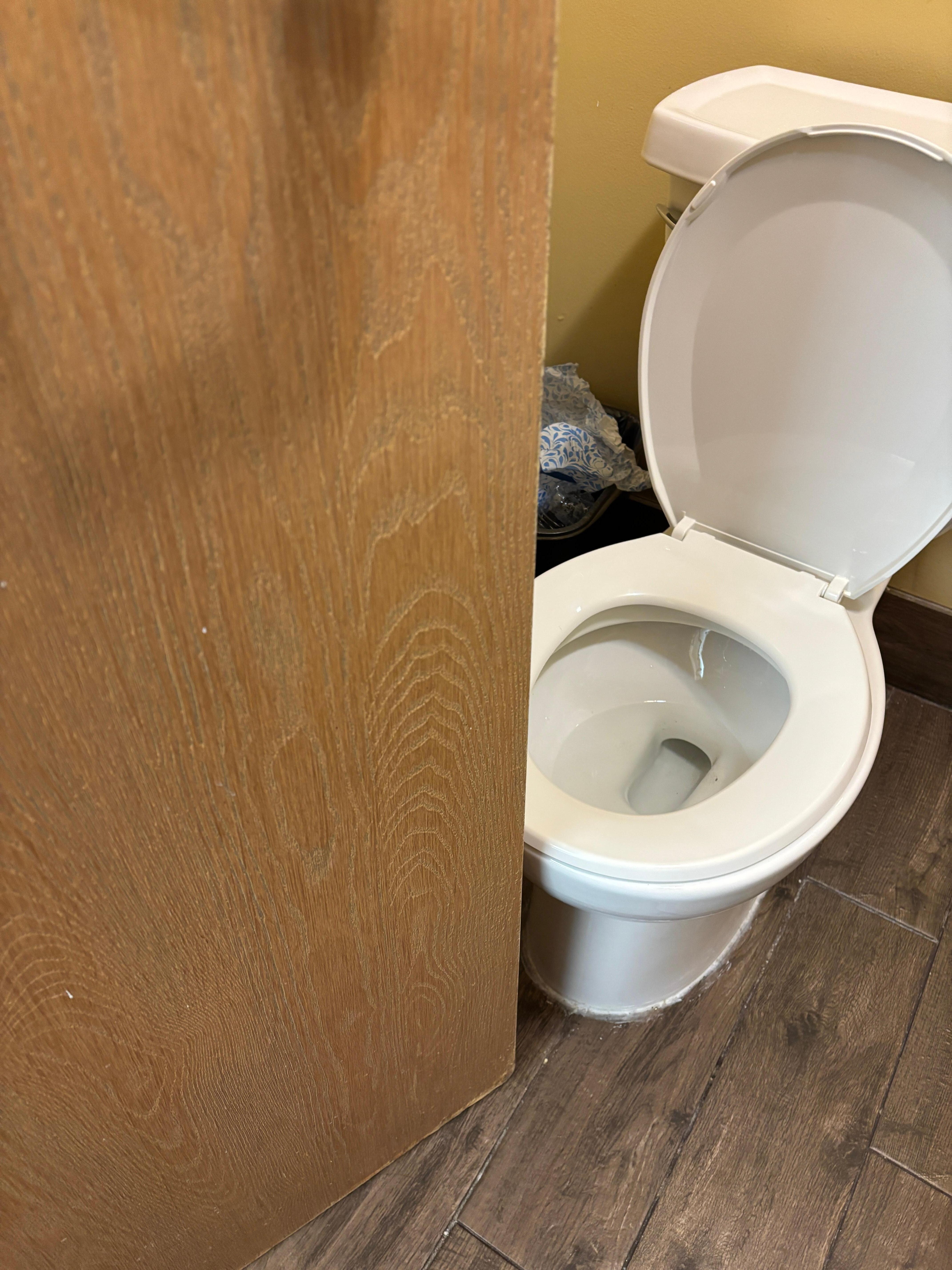Toilet was too close to the bathroom door so the door hit it.