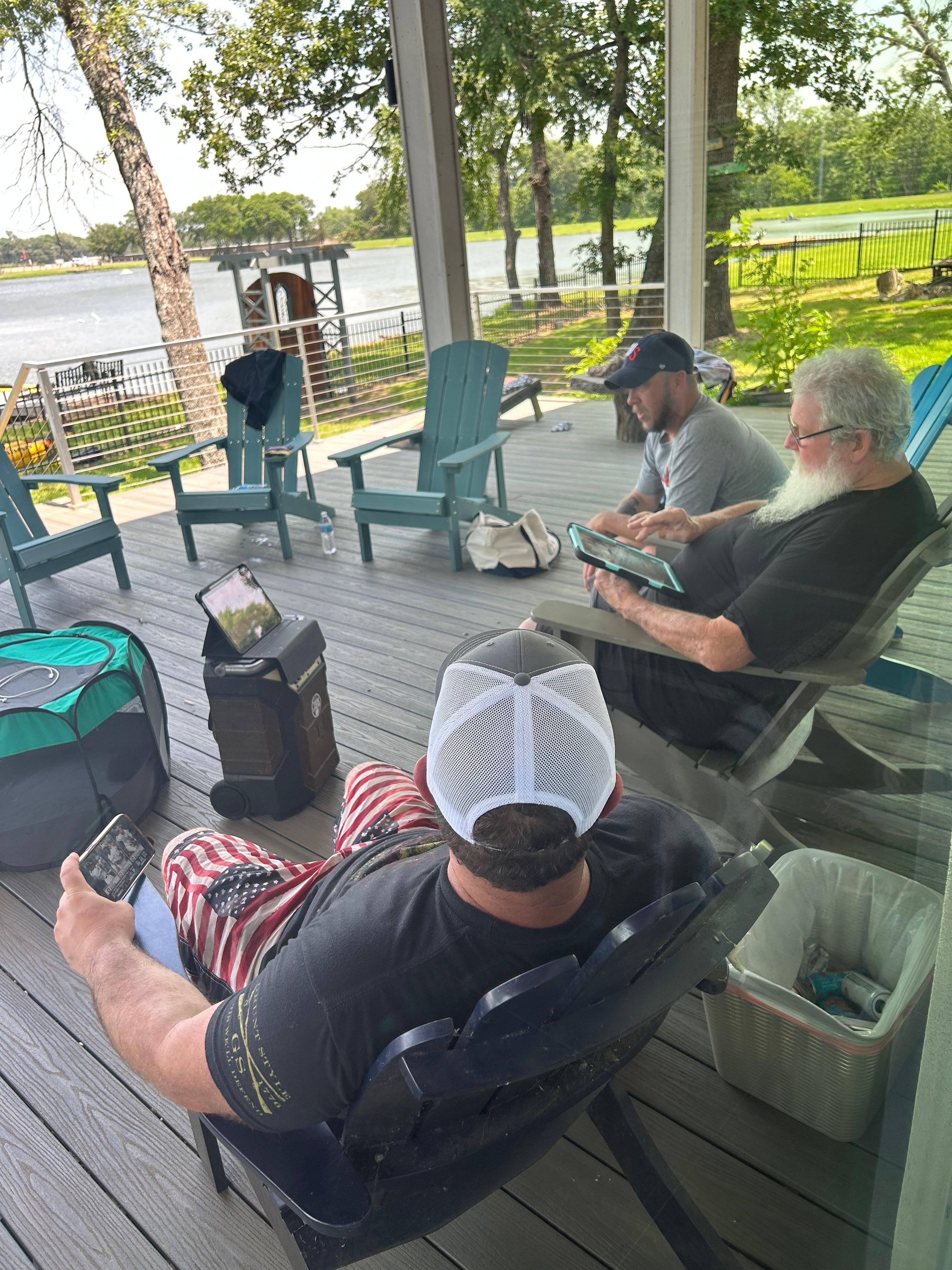 Hanging out on the porch. 
