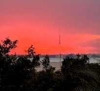 Sunset view from kitchen window