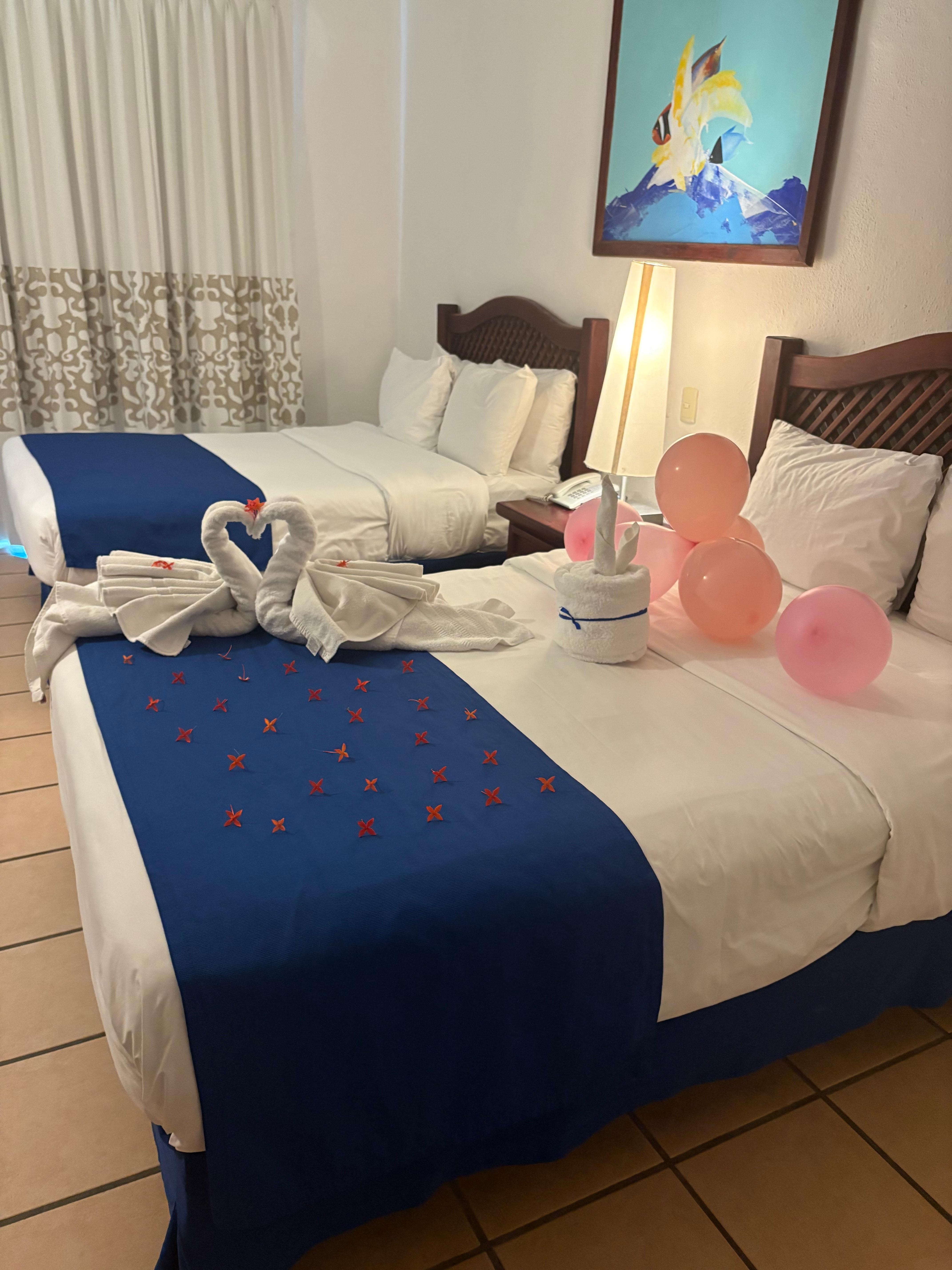 Note was left with our tip that we were celebrating a birthday and this is what the staff did for us. 