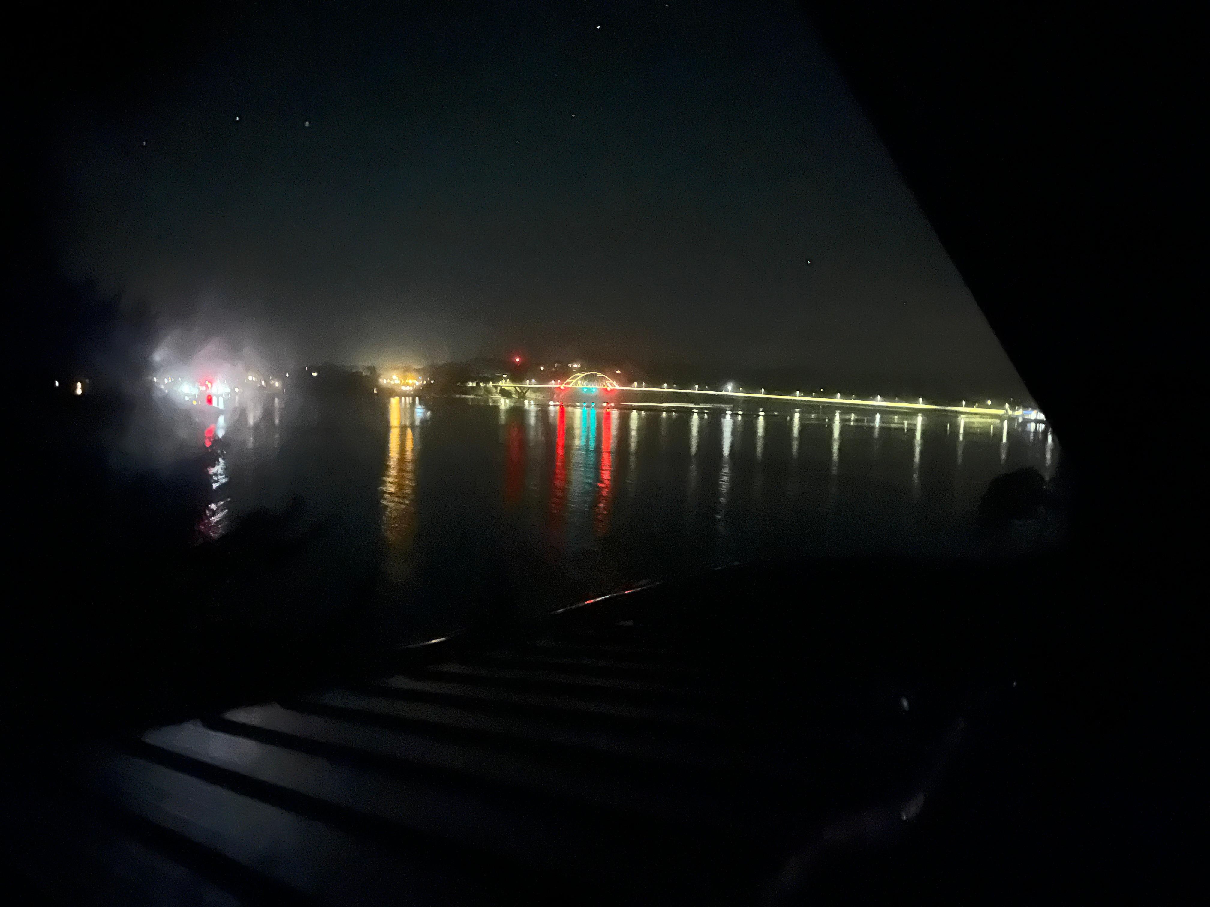 Bay bridge at night. 