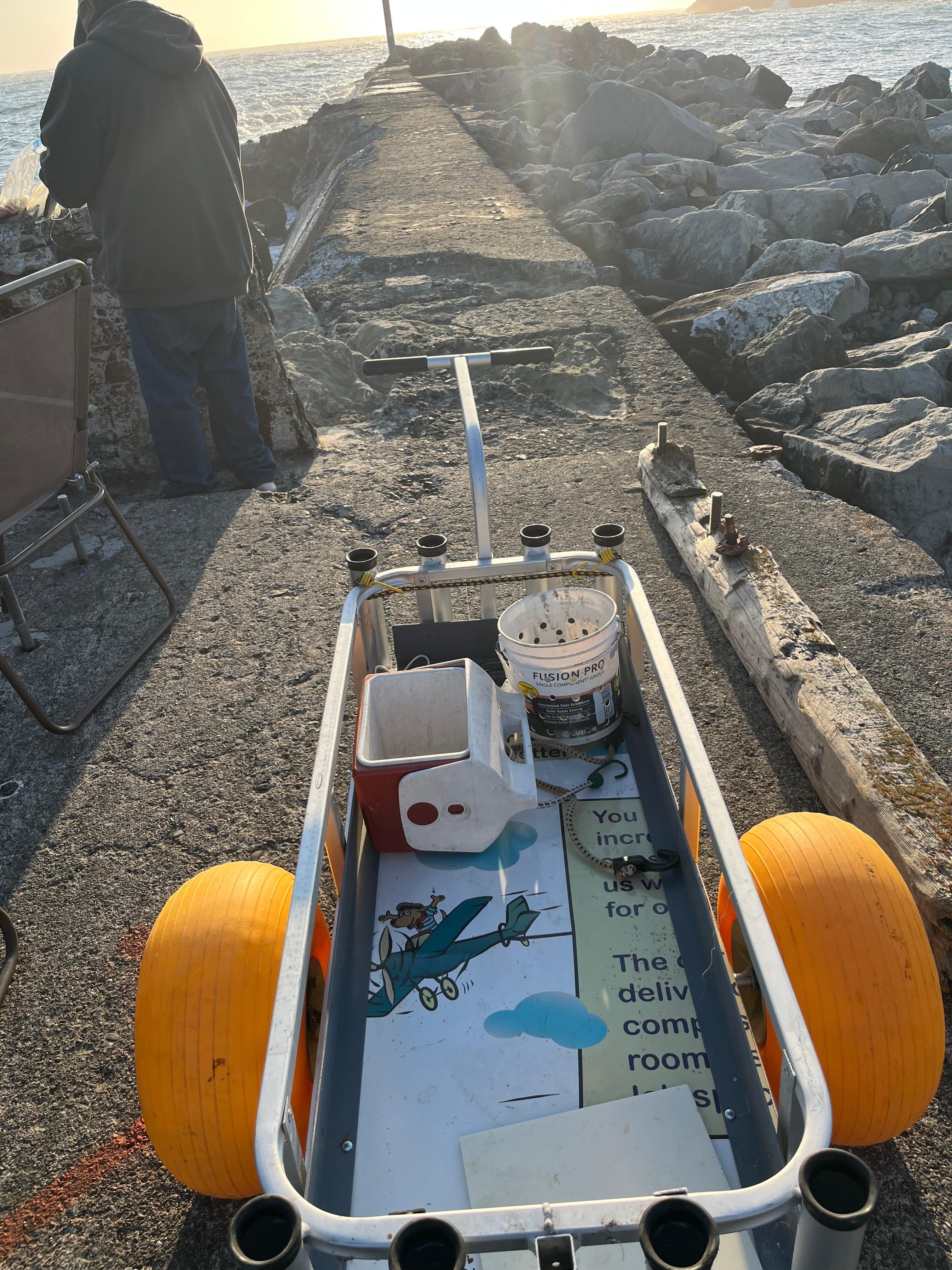 Had to take his fish wagon! Paid off, caught a delicious blue lingcod. 