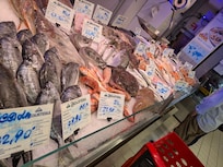 Fish counter in a supermarket in Ostuni