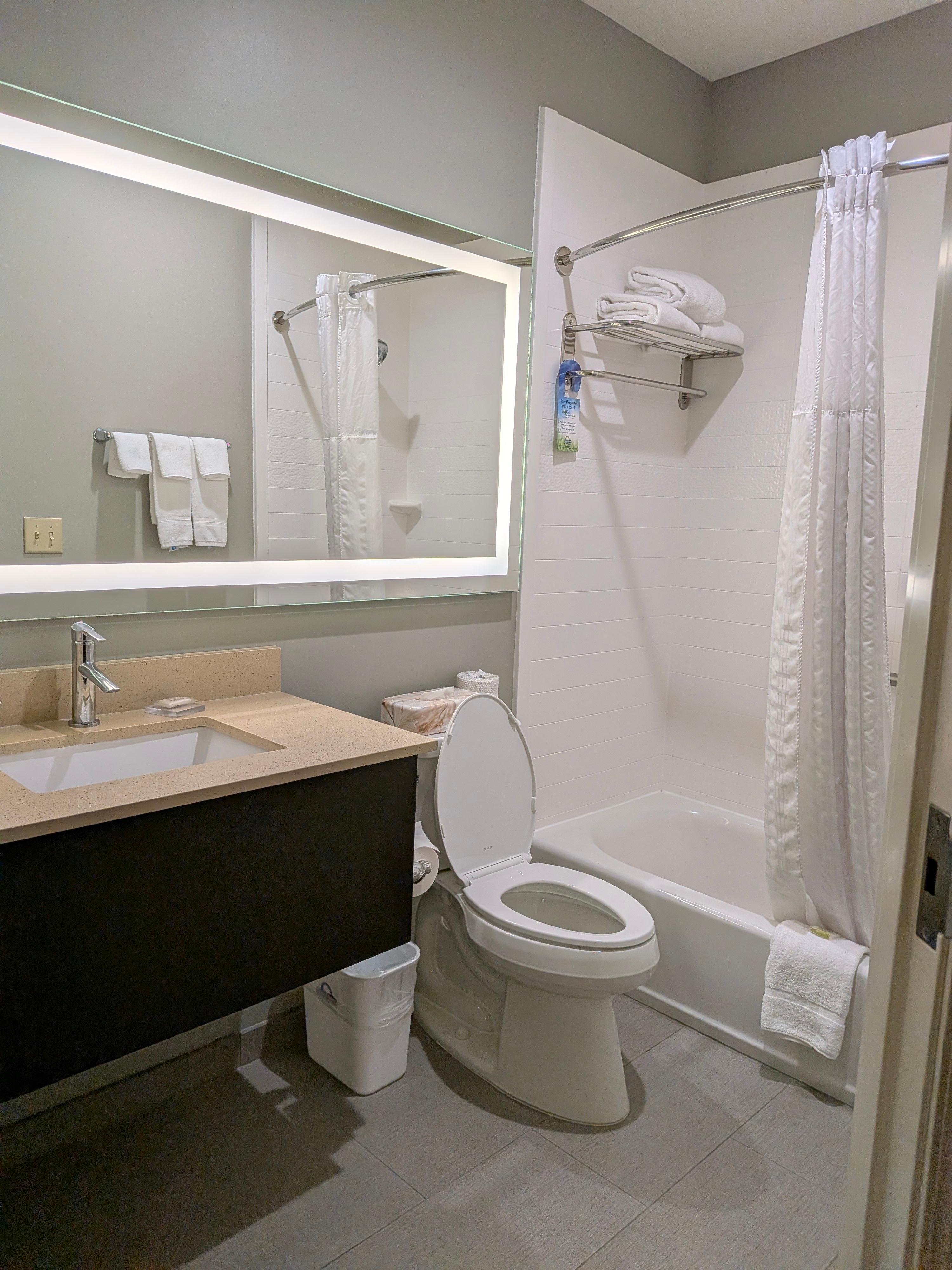 our bathroom was very clean - weak shower