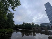 Hotel in background