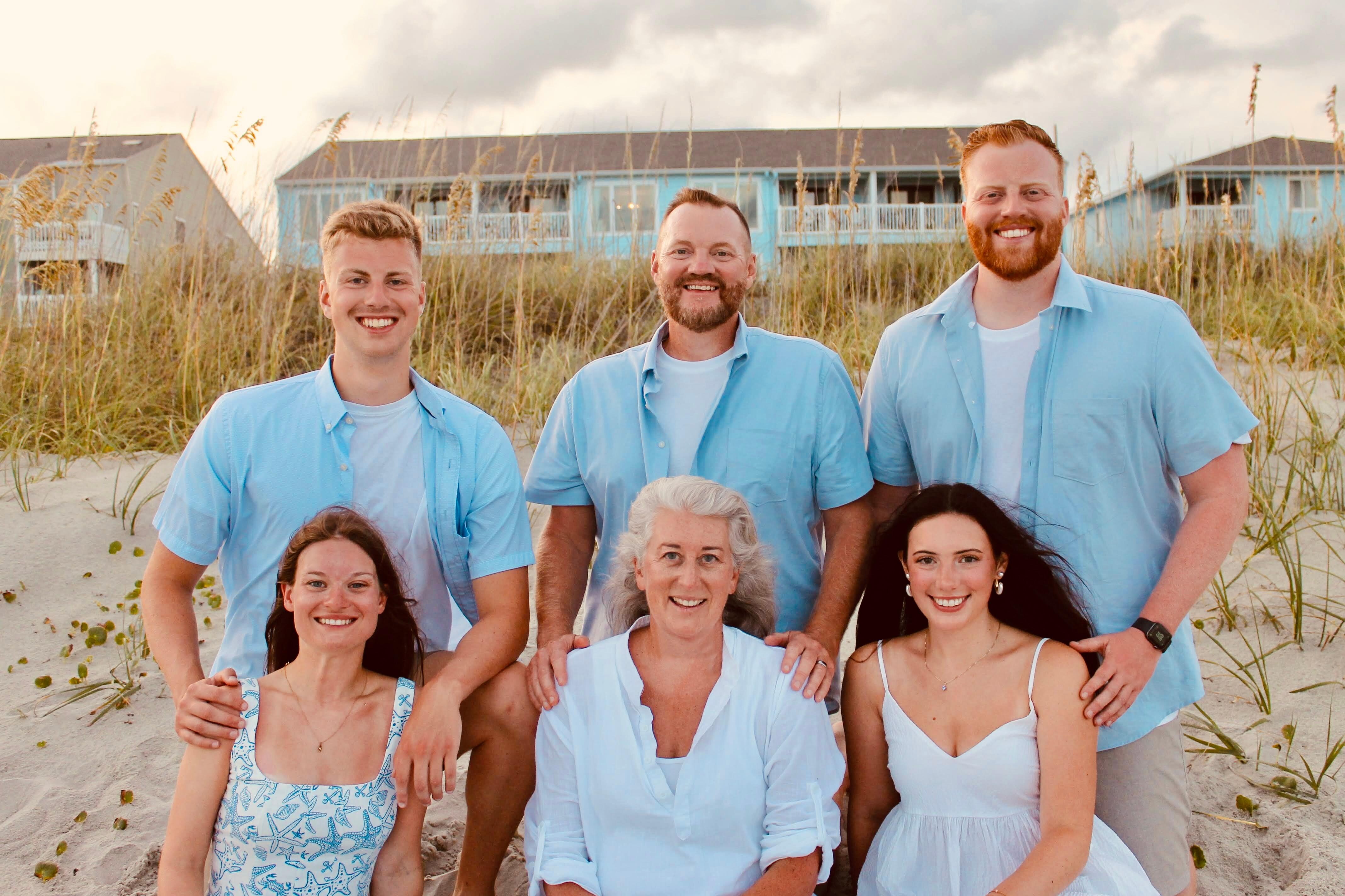 Our family in front of the condo