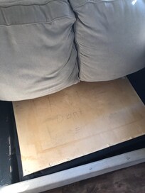 The sleeper sofa has a plywood board under the cushions that state that it is broken and not to be used.