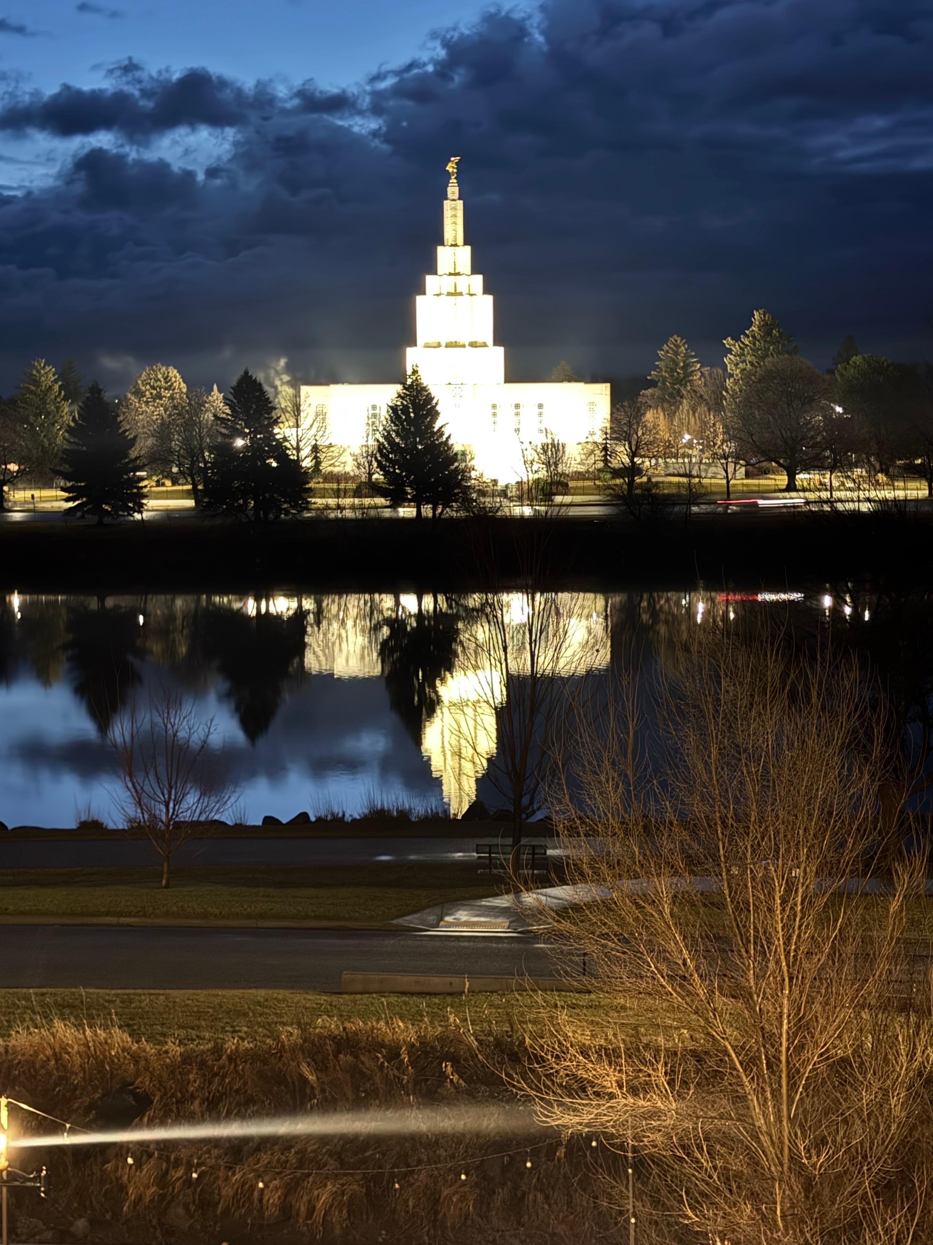 Always a beautiful view off of the balcony of the River Walk and Temple