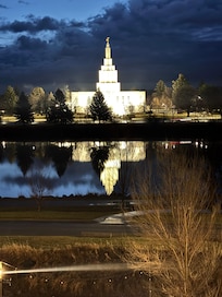 Always a beautiful view off of the balcony of the River Walk and Temple