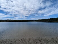 The Hawksnest Kettle Pond is a secluded, extremely clean, practically private retreat a short hike from the property's backyard.