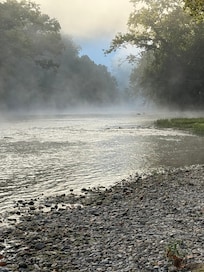 Fog on the river in the morning