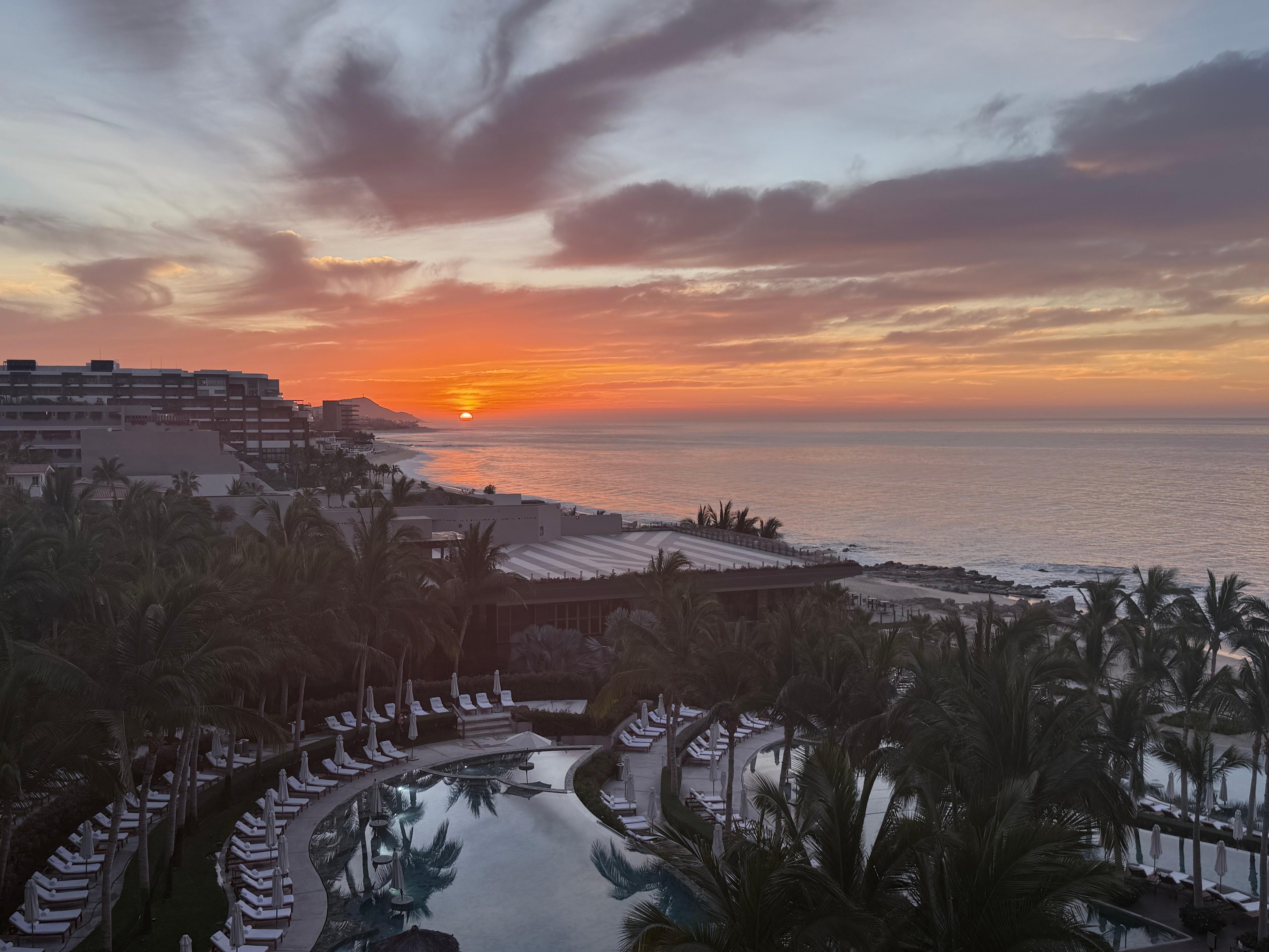 Sunrise from our room at Velas.
