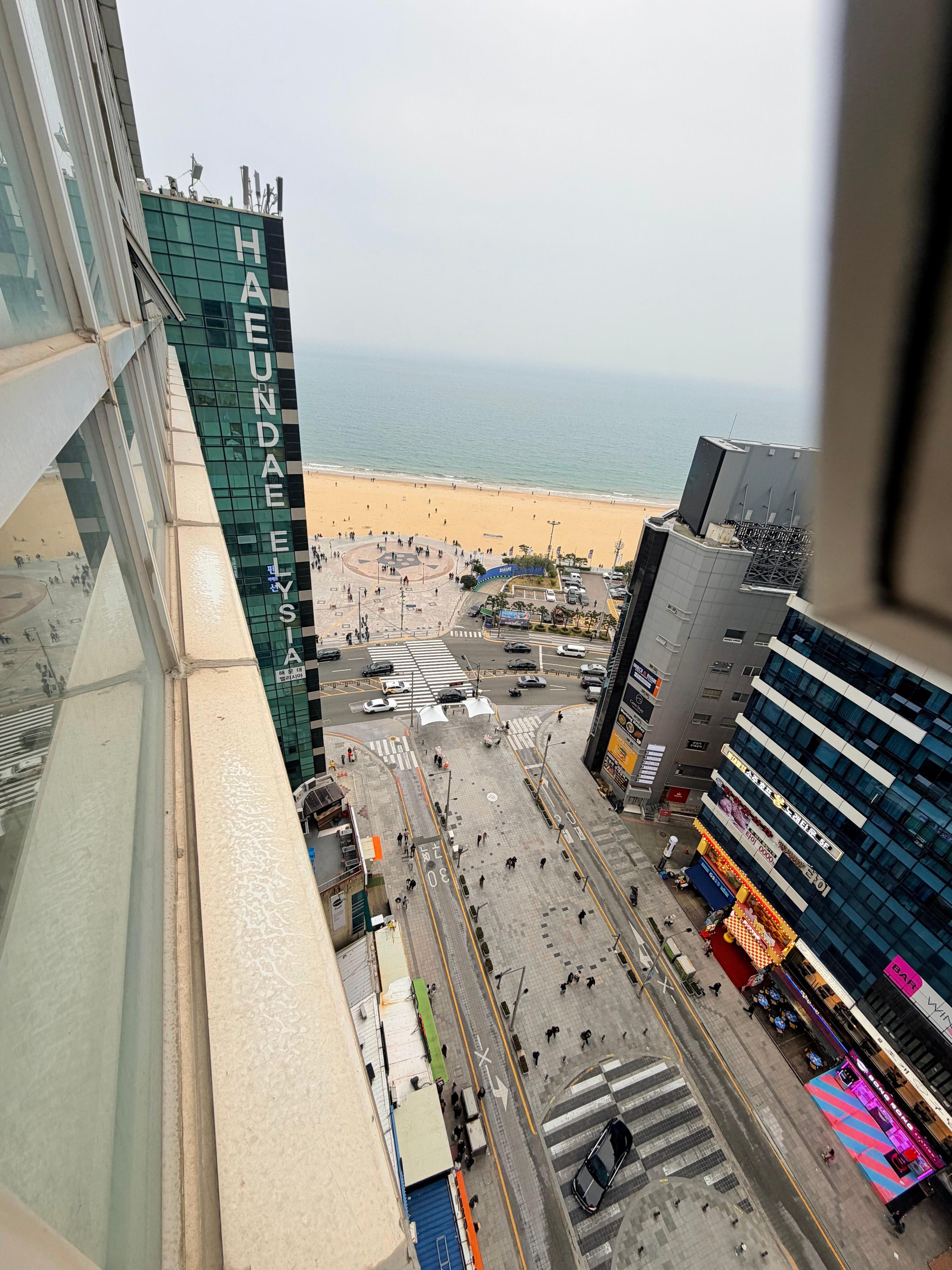 View from slit in window.  No air conditioning in April