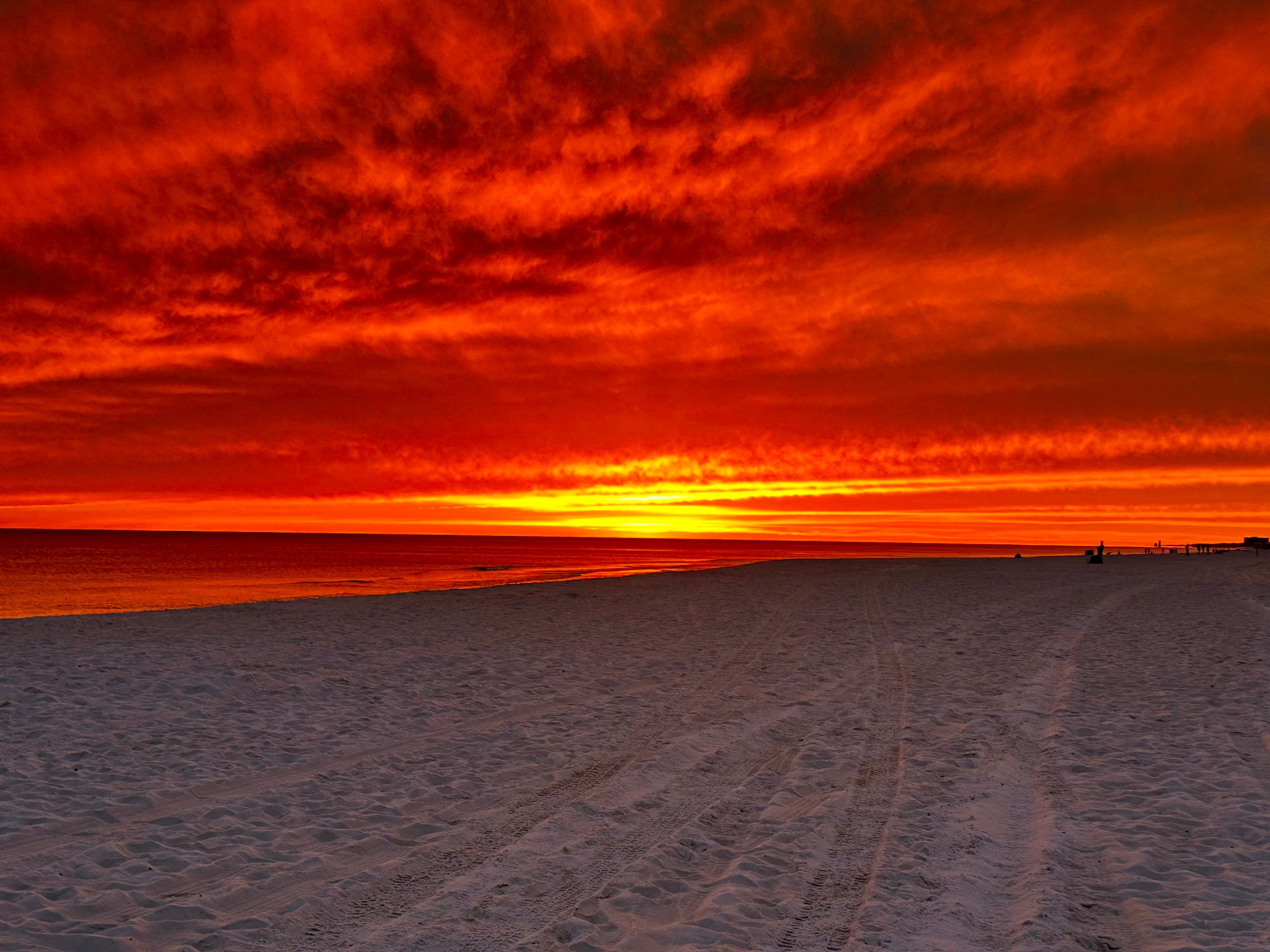 Sunset from the beach right outside the house