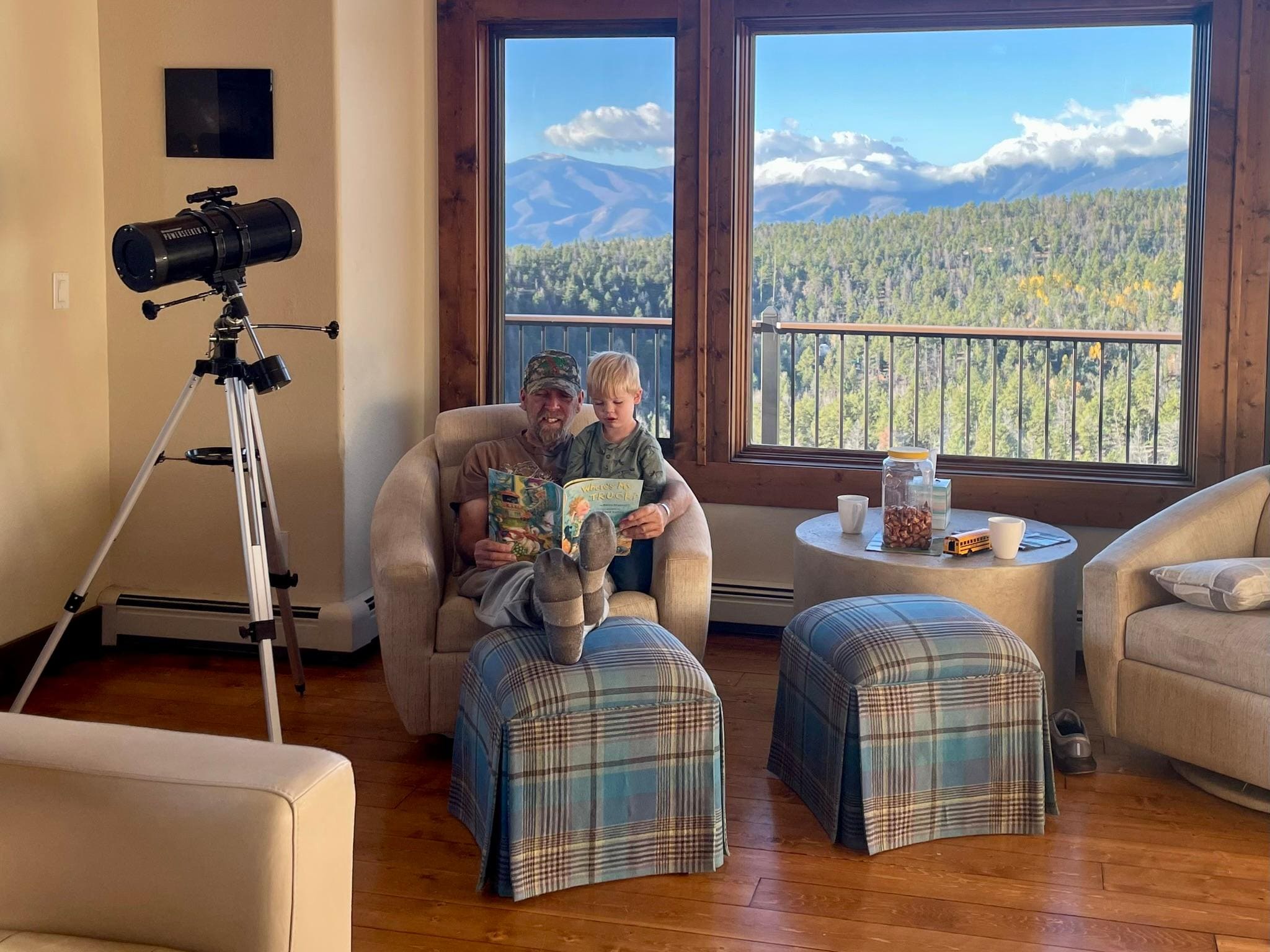 Quiet morning time with grandpa. 