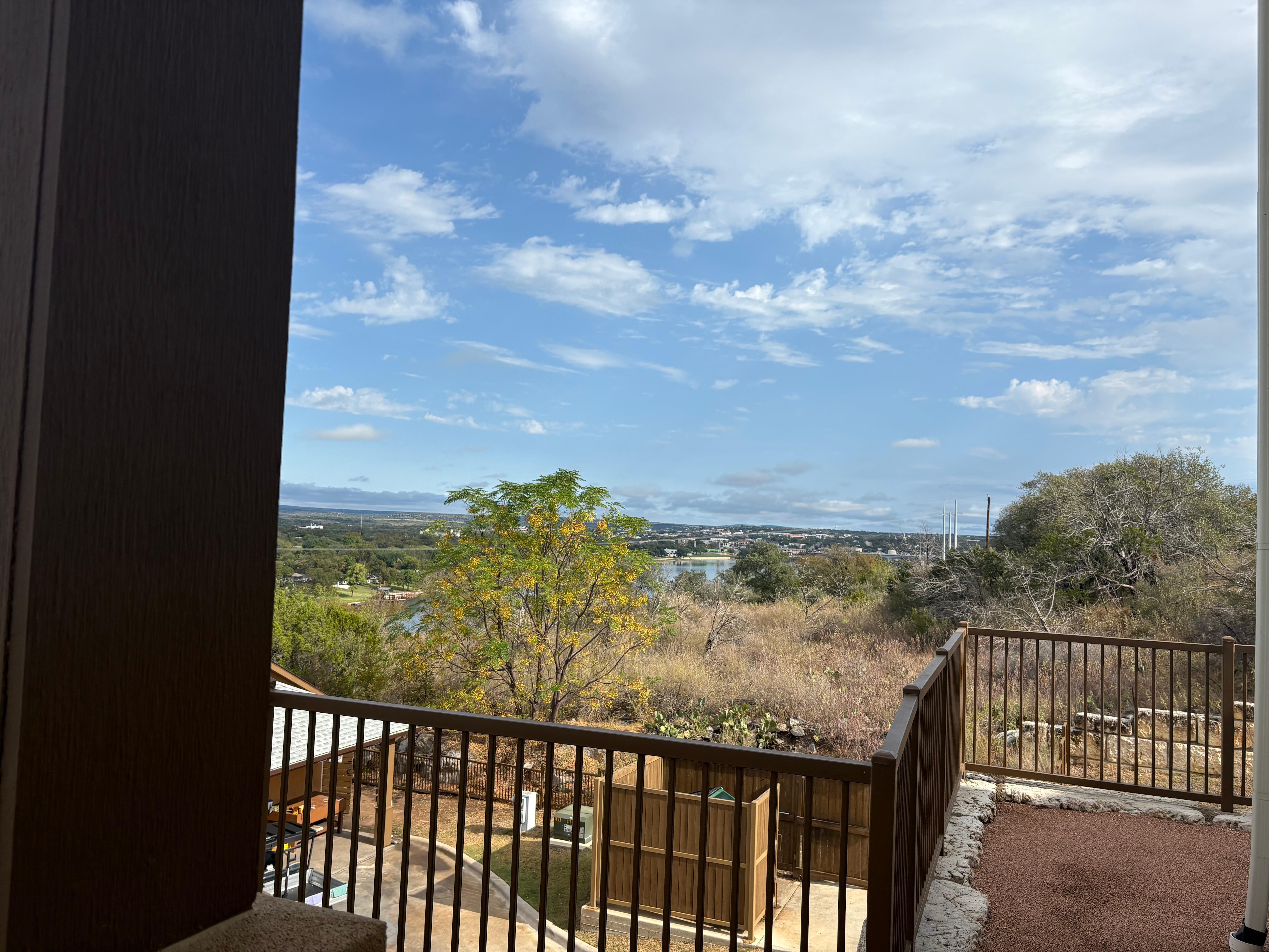Looking out the balcony 