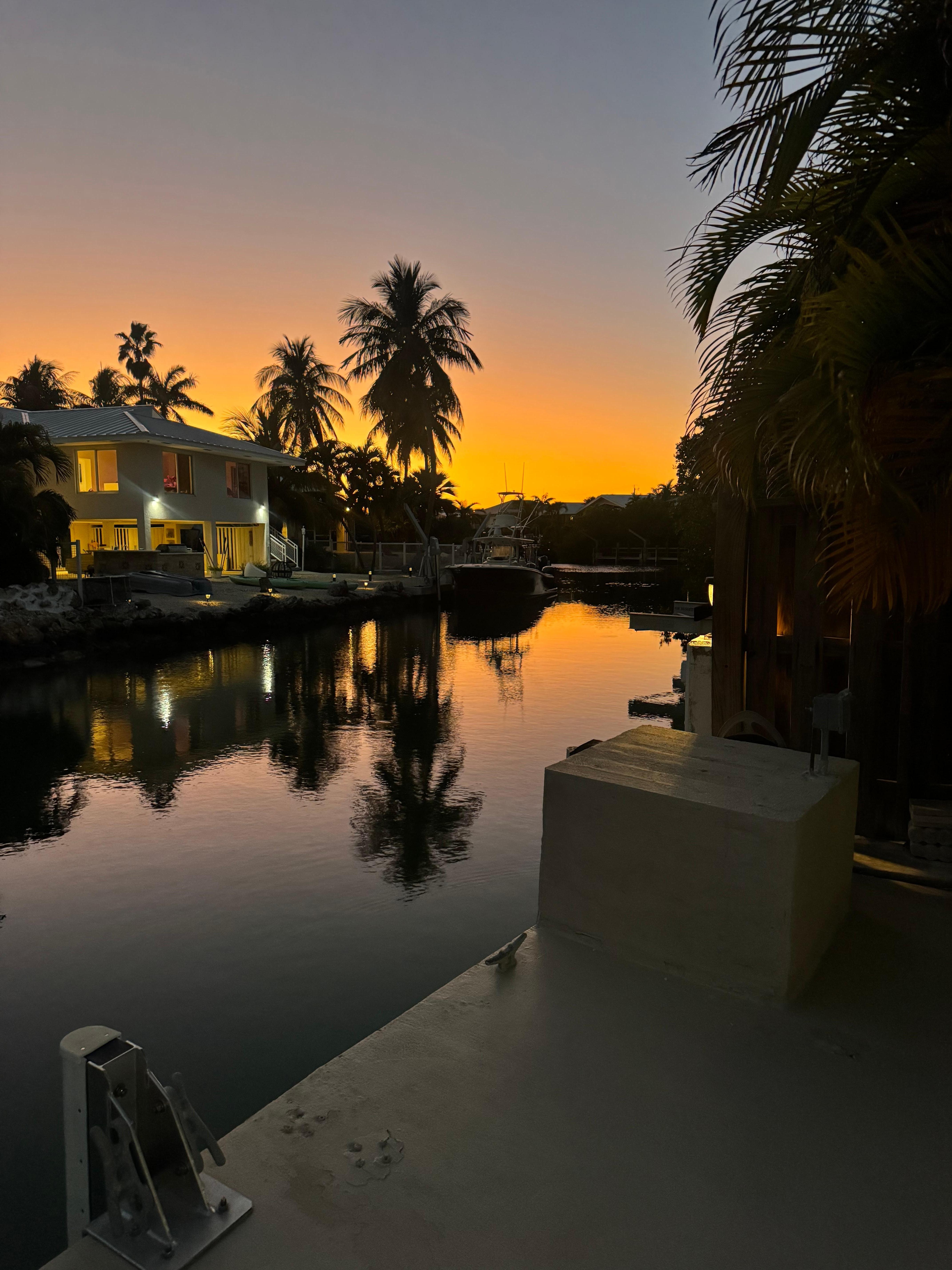 Beautiful canal sunset