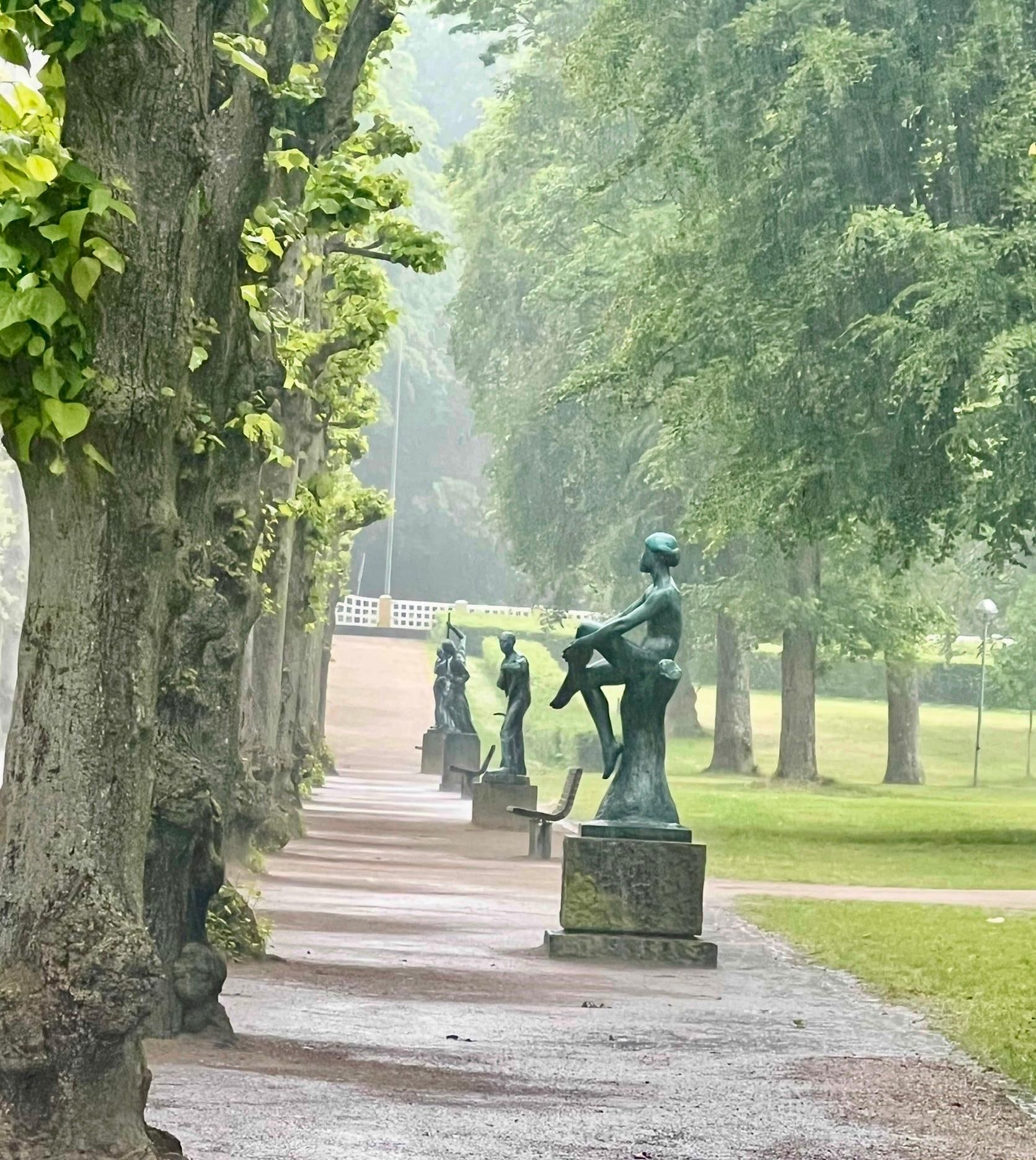 Park behind Railroad Station during a thunderstorm 