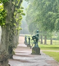 Park behind Railroad Station during a thunderstorm
