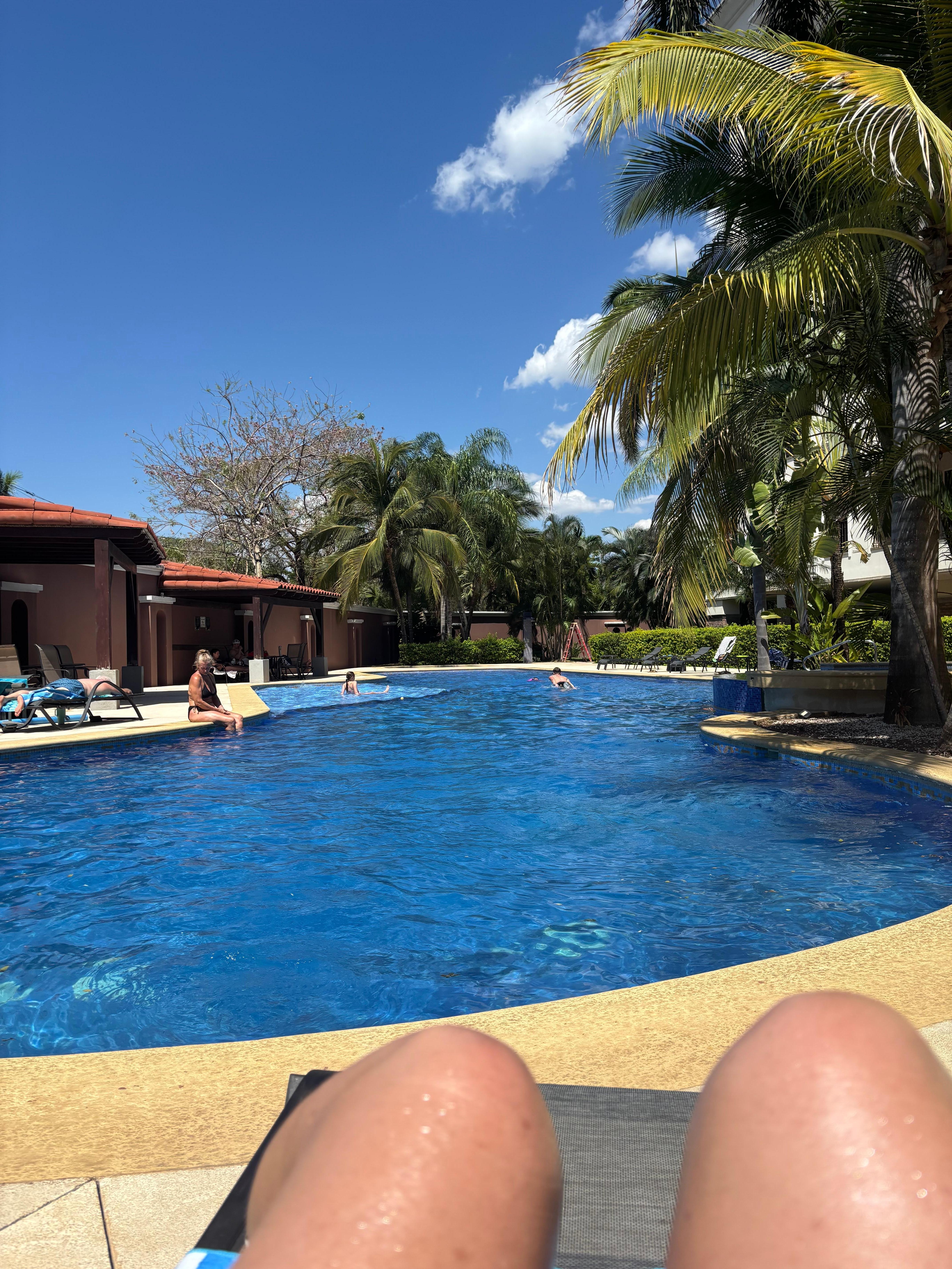 Enjoying the beautiful pool