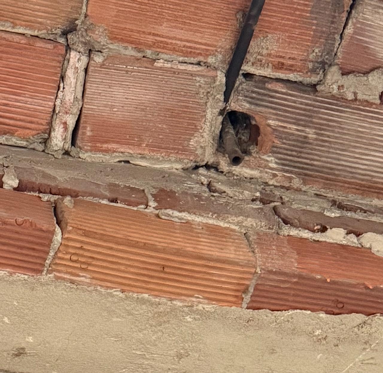 unfinished ceiling of the bedroom