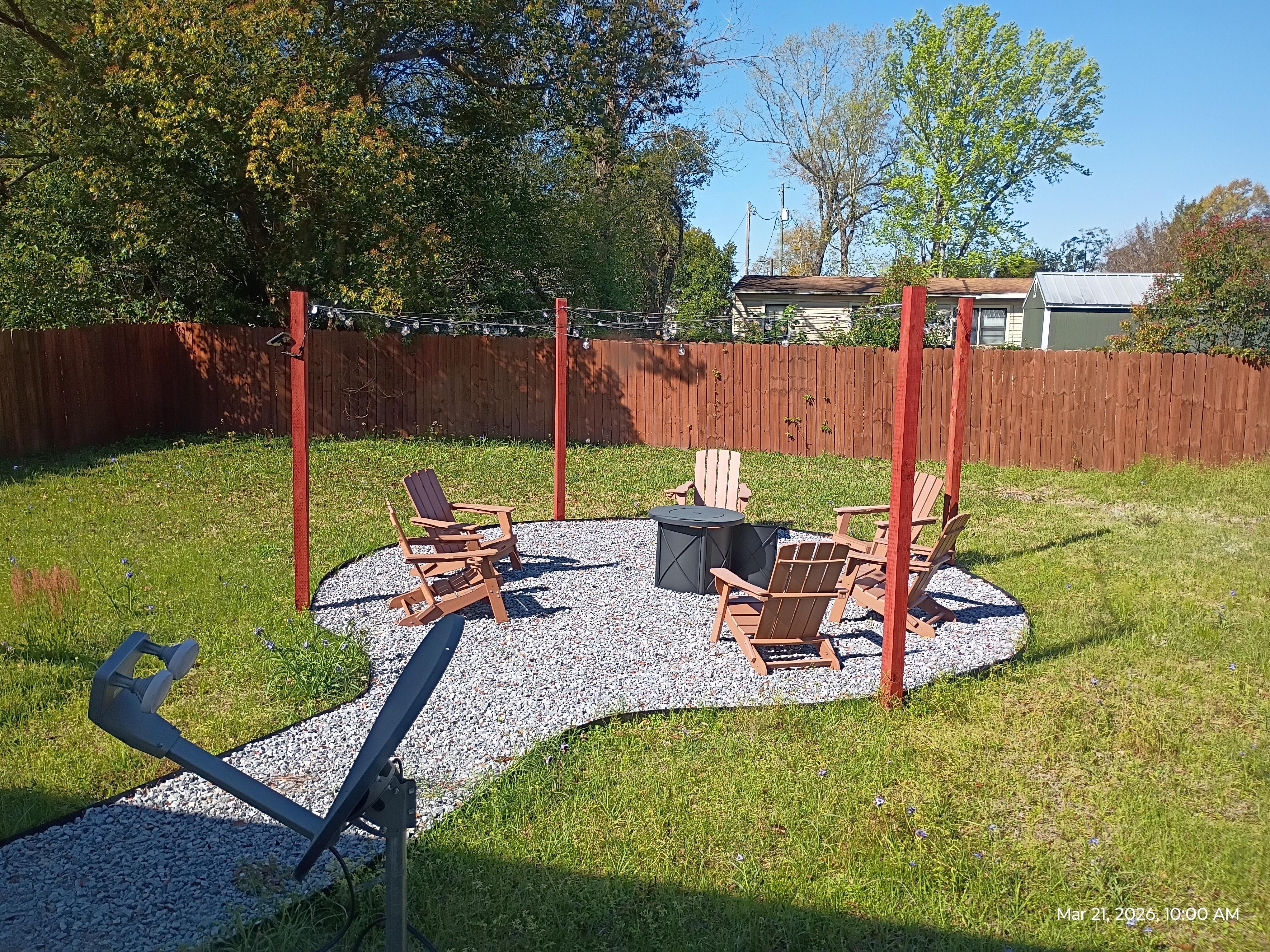 Not sure if you can see but there's a yard full of tall weeds and the regular yard could have been mowed. Our feet was getting wet from grass. Boys didn't want shoes messed up 