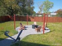 Not sure if you can see but there's a yard full of tall weeds and the regular yard could have been mowed. Our feet was getting wet from grass. Boys didn't want shoes messed up