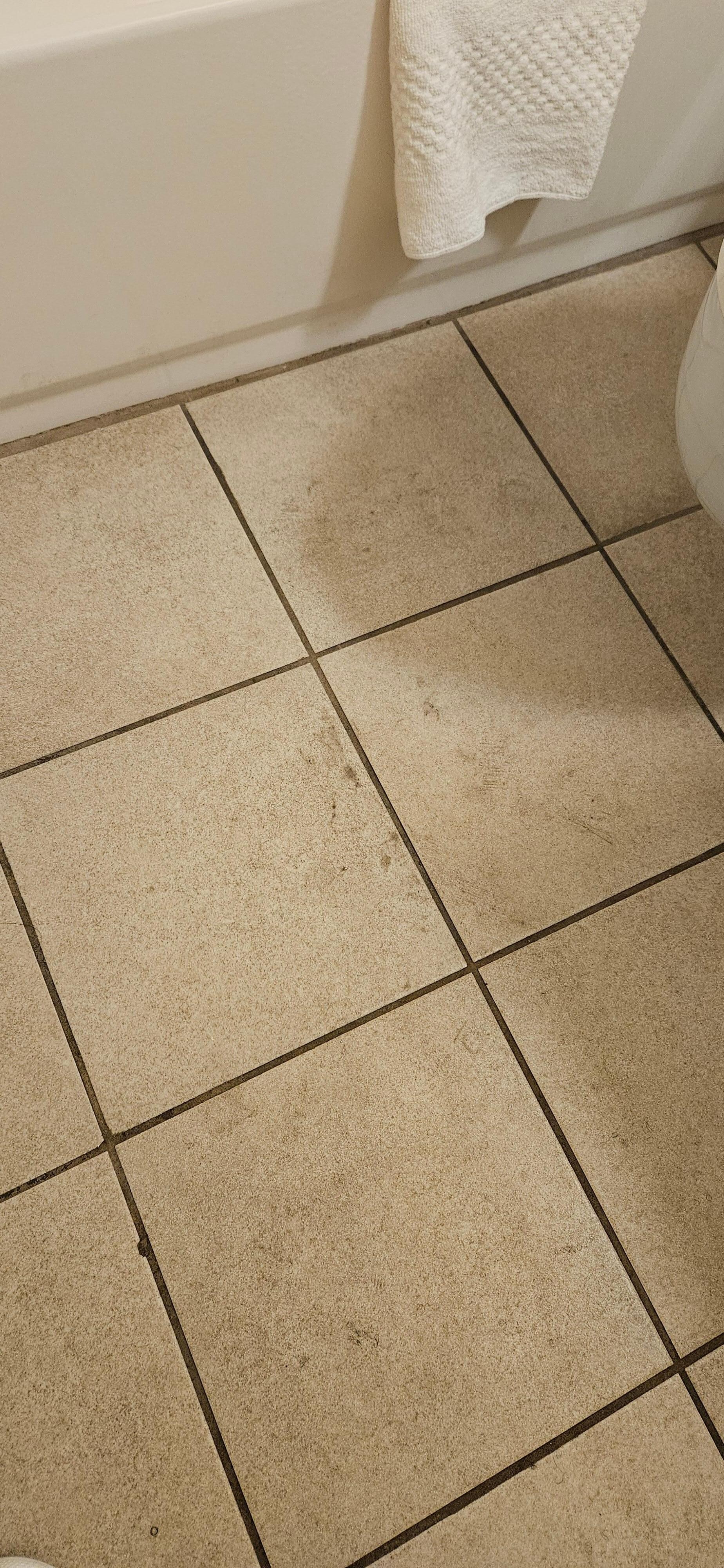 Dirty bathroom floor