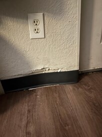 Wall moisture damage obvious