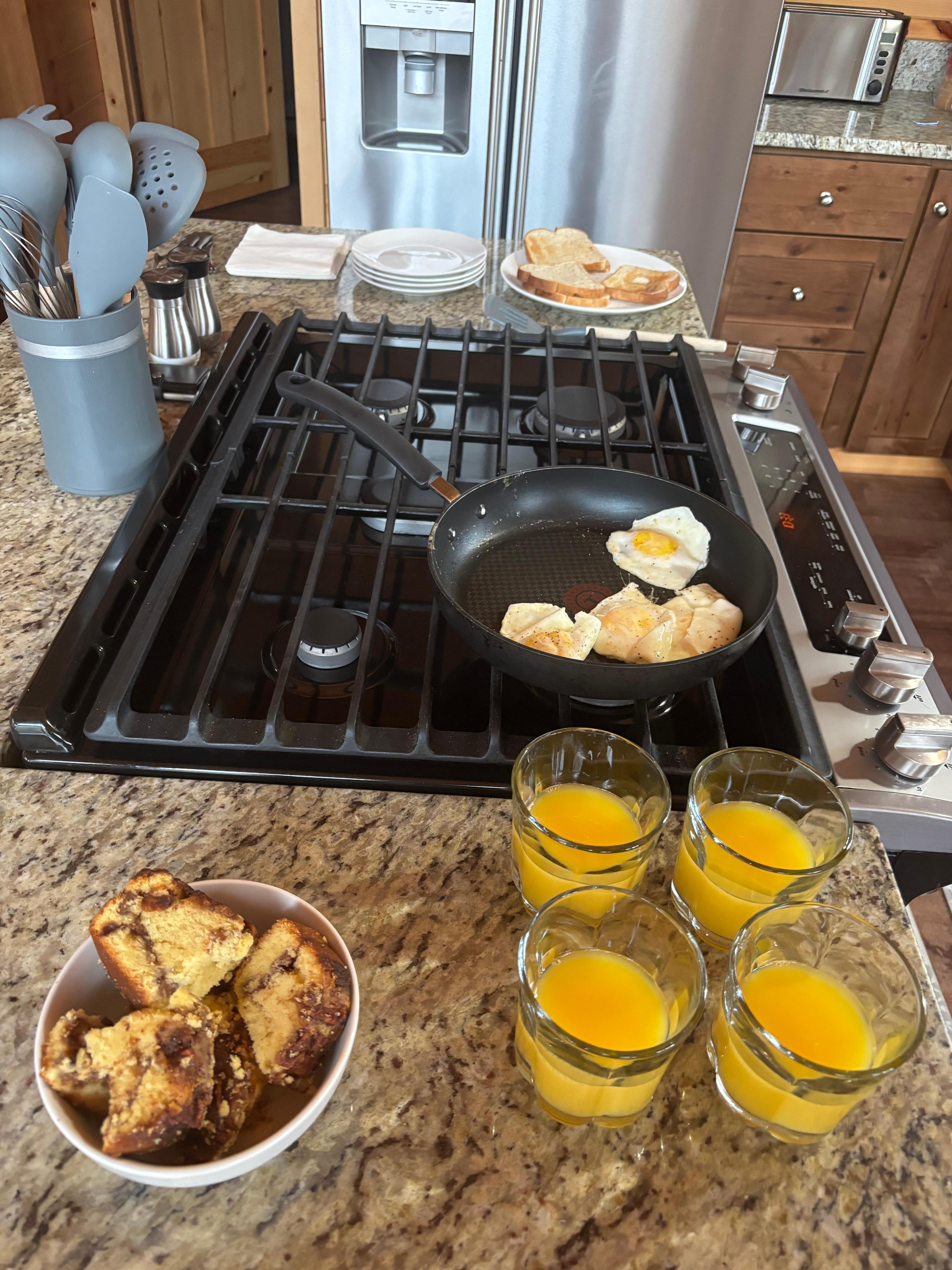 Kitchen stocked with everything needed.