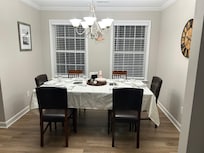 Dining area (set by host for Easter dinner)