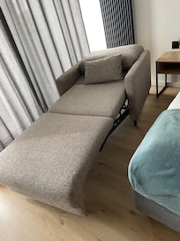 Smart stol, som kunne slåes ud til sovesofa