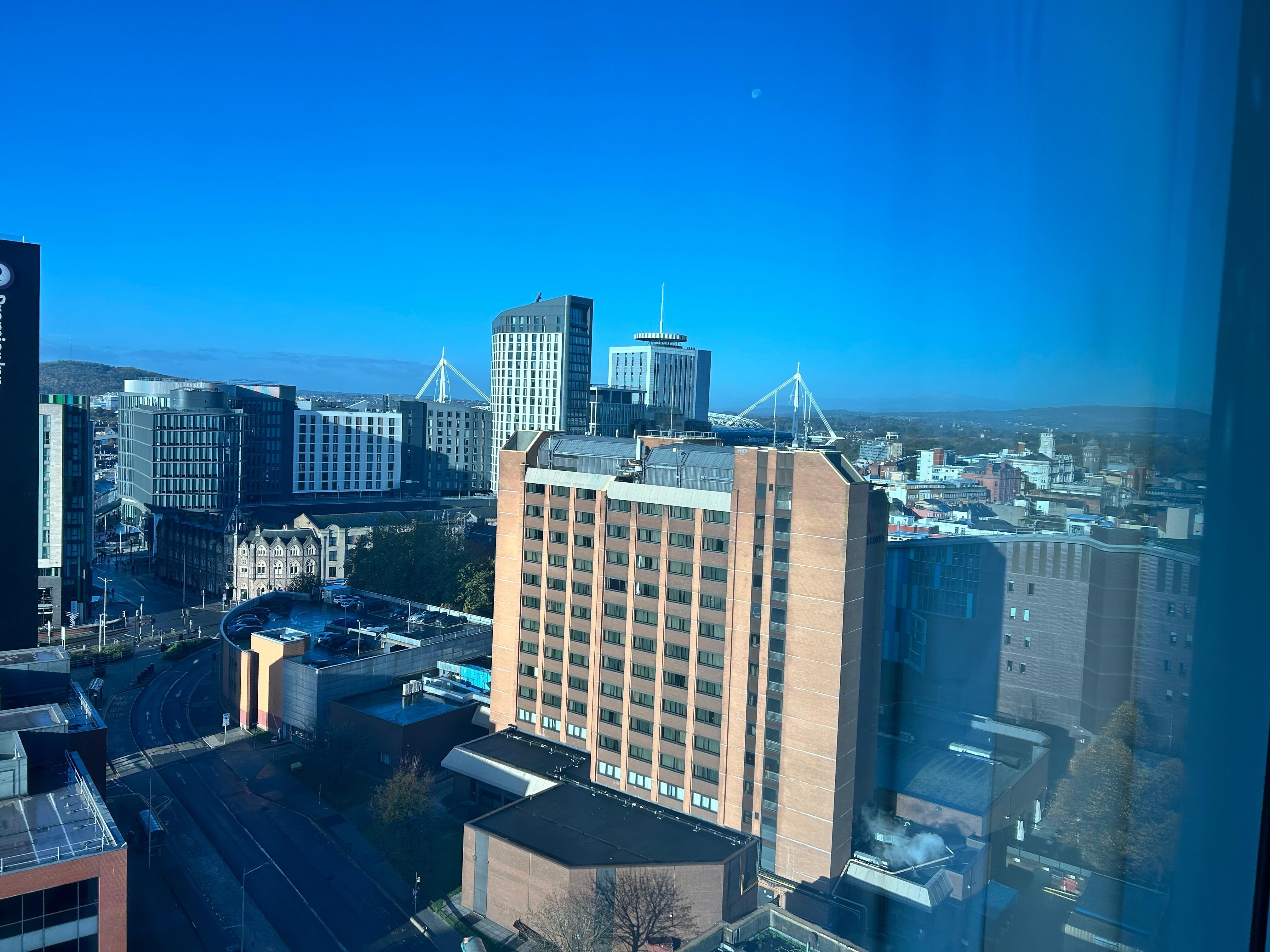View of the left of the city towards Principality stadium