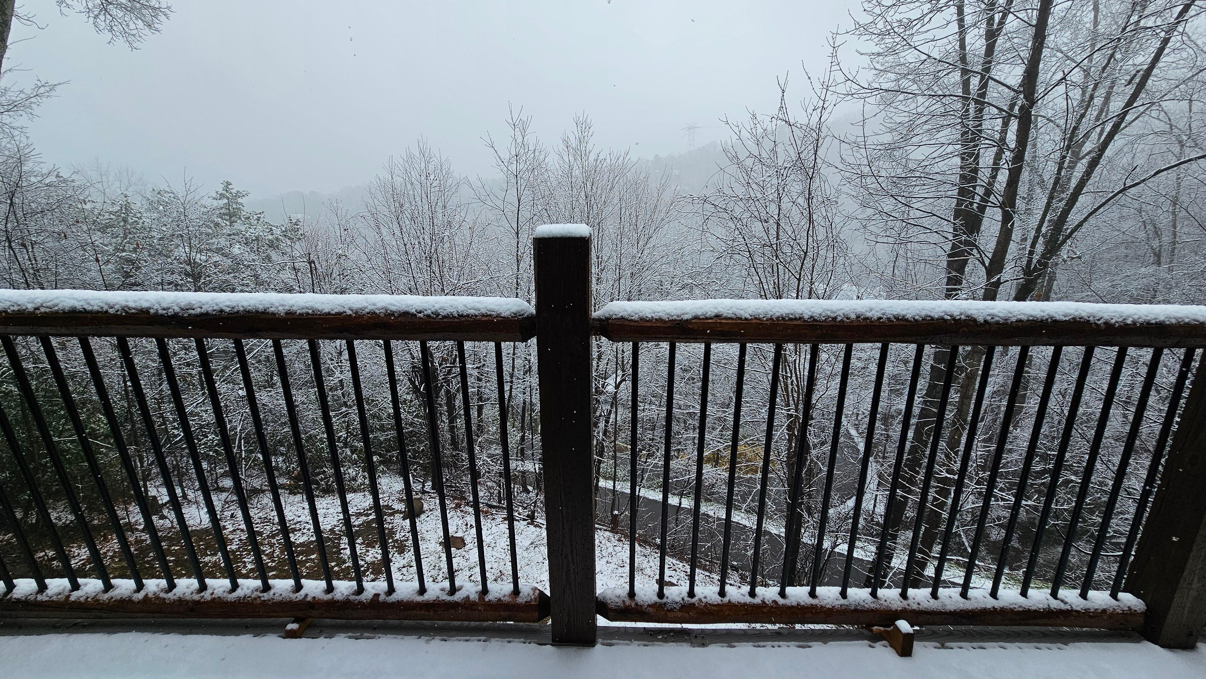 Woke up to snow one morning, beautiful & gone by noon.