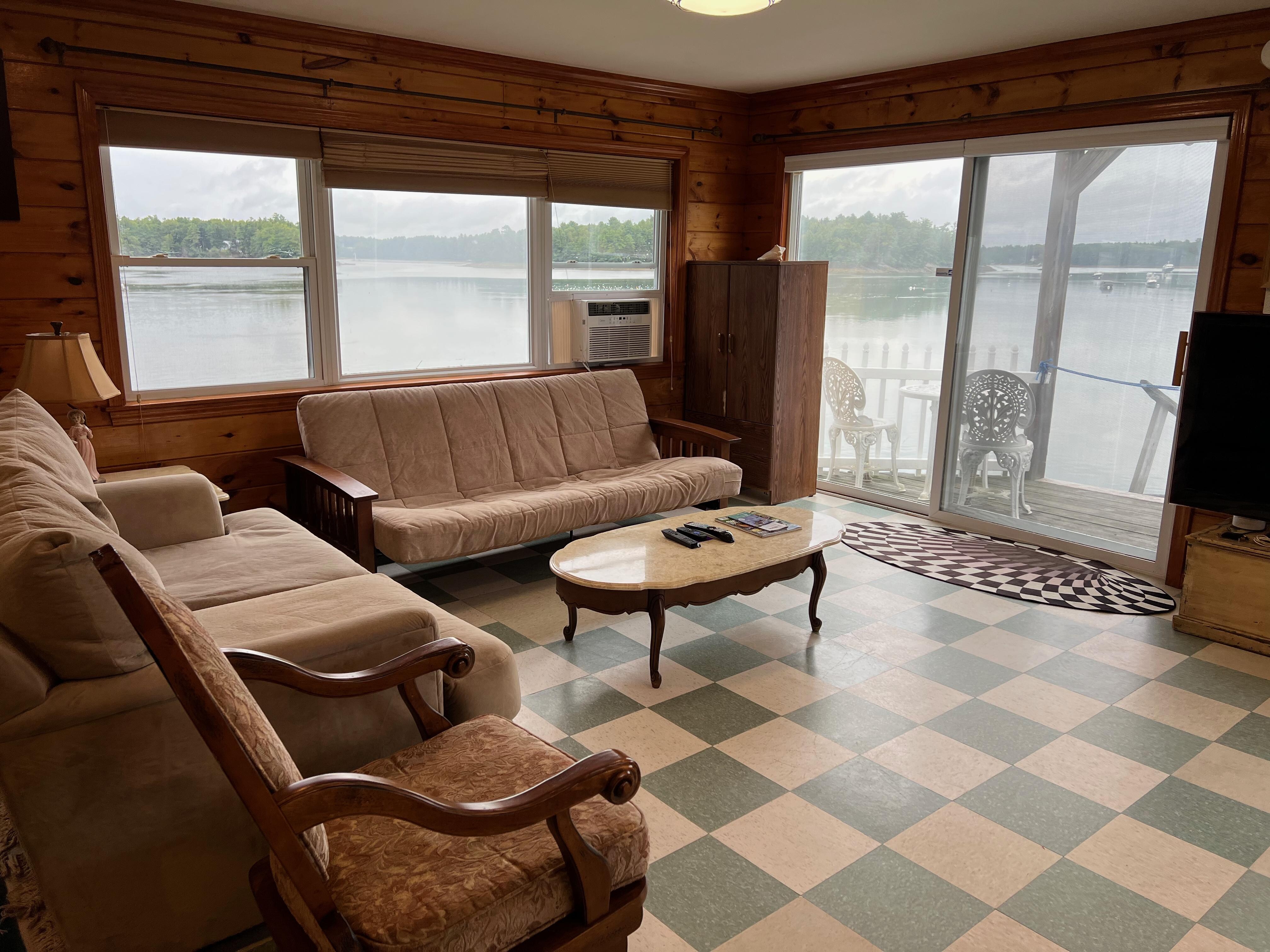 the seating area and windows