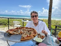 Fresh made pizza for lunch. Delicious!!