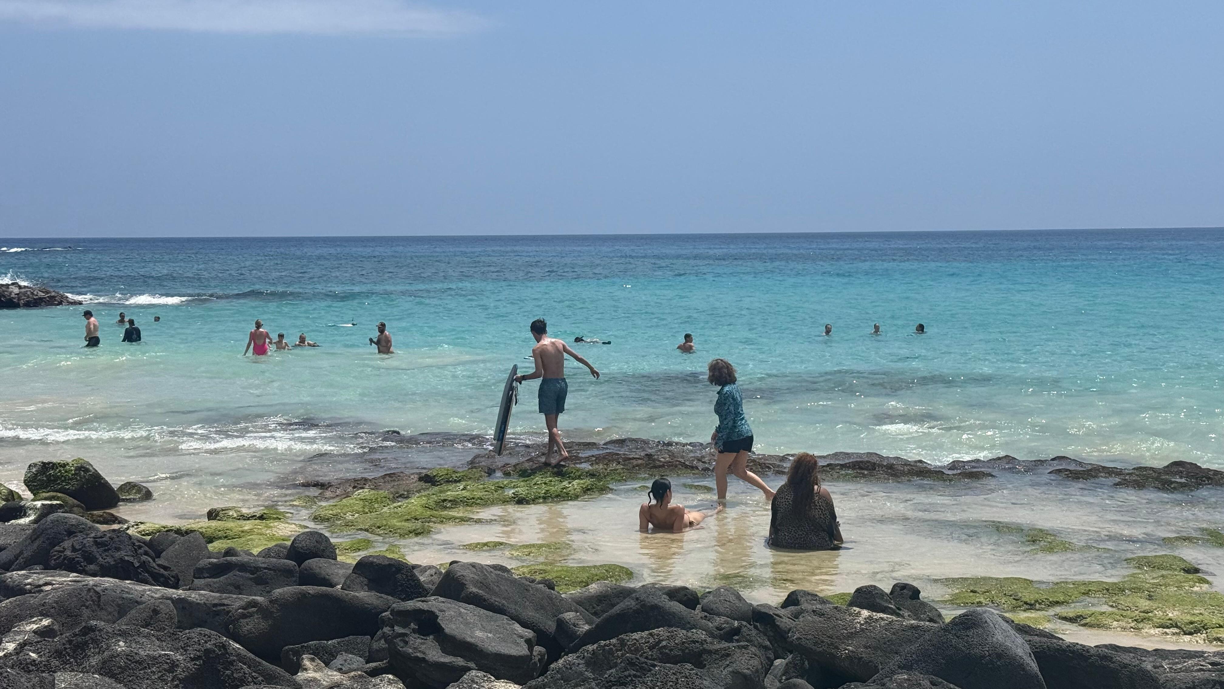 Beach across the street. With lifeguard on duty. 