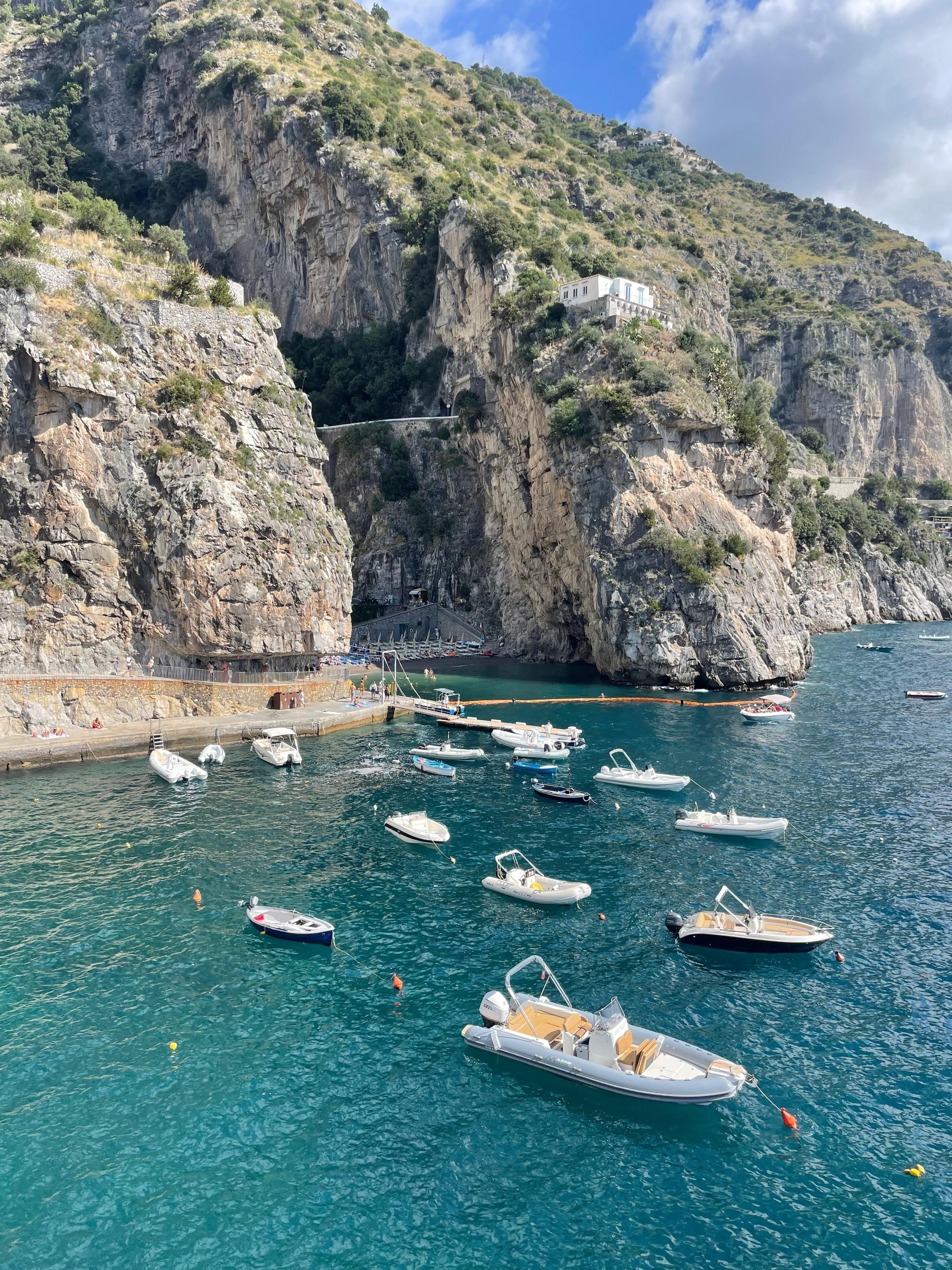 Praiano marina and beach