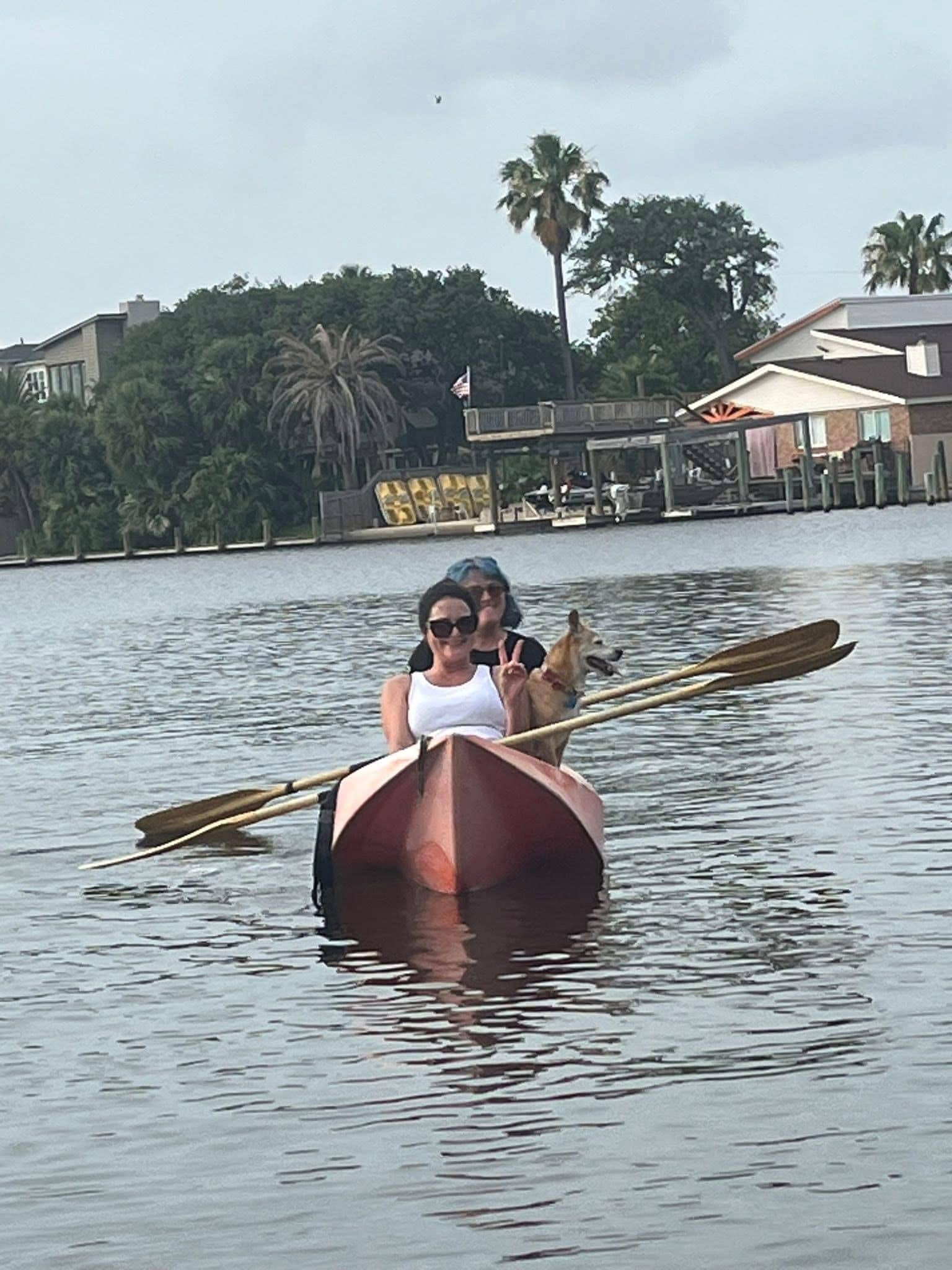 Cruising around in the paddle boat provided 