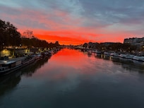 On morning walk to Eiffel Tower.