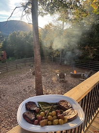 Propane grill on the patio to cook home cooked meals